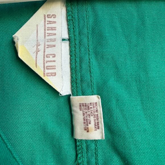 Sahara Club sz M green 100% cotton Vintage 80s vest - Picture 4 of 8
